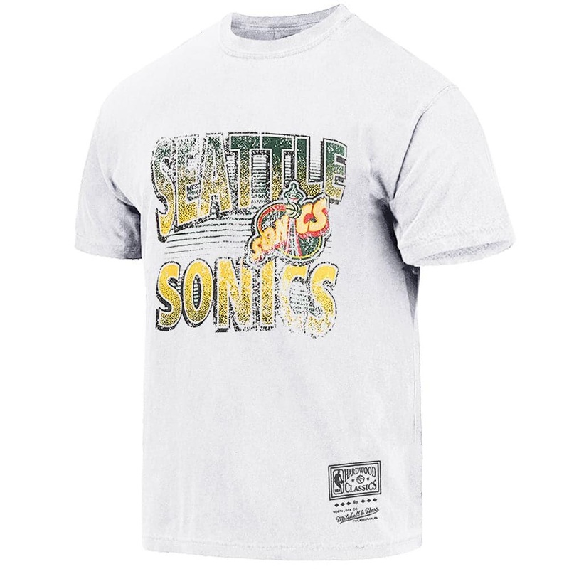Seattle Supersonics Mitchell & Ness NBA Incline Stack Vintage T-Shirt – Vintage White
