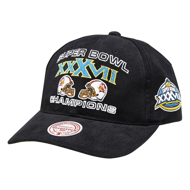 Tampa Bay Buccaneers Mitchell & Ness NFL Super Bowl Champs Deadstock Snapback Hat – Black