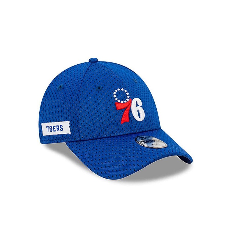 Youths Philadelphia 76ers New Era NBA Name Sidepatch Mesh 9FORTY Snapback Hat – Blue