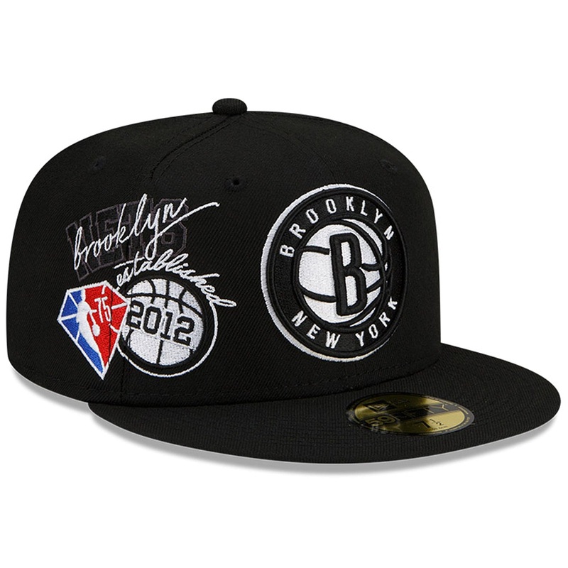 Brooklyn Nets New Era NBA 21-22 Back Half 59FIFTY Fitted Hat – Black
