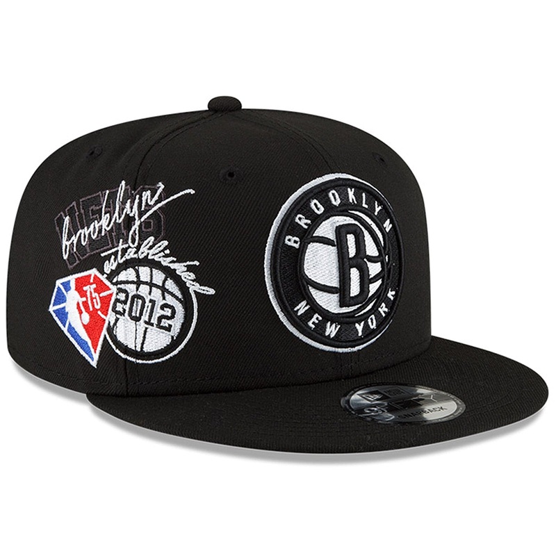Brooklyn Nets New Era NBA 21-22 Back Half 9FIFTY Snapback Hat – Black