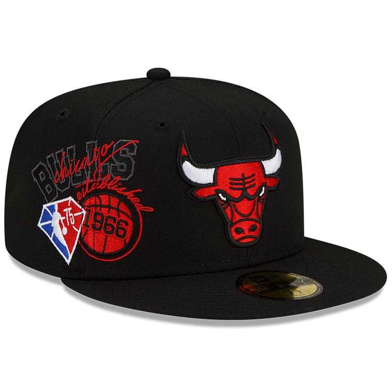 Chicago Bulls New Era NBA 21-22 Back Half 59FIFTY Fitted Hat – Black