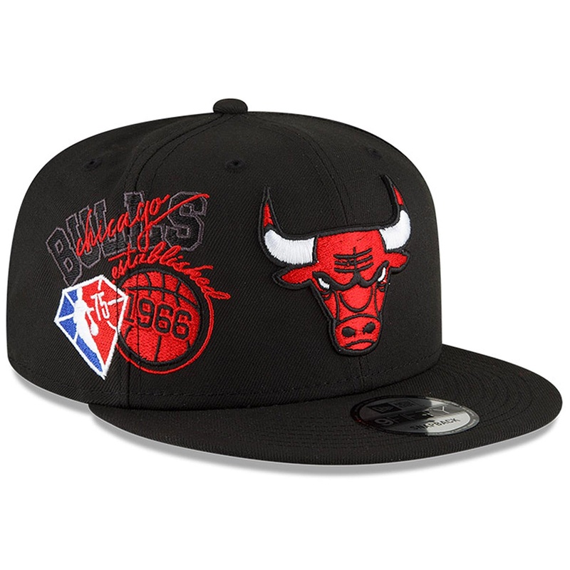 Chicago Bulls New Era NBA 21-22 Back Half 9FIFTY Snapback Hat – Black
