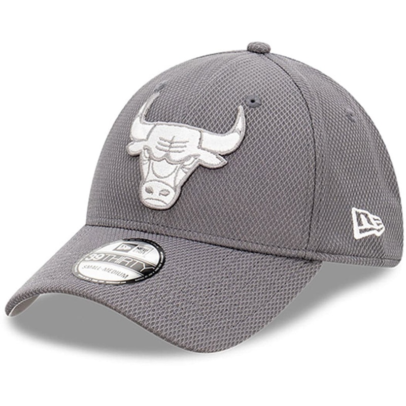 Chicago Bulls New Era NBA Graphite Diamond Era 39THIRTY Stretch Fit Hat – Grey