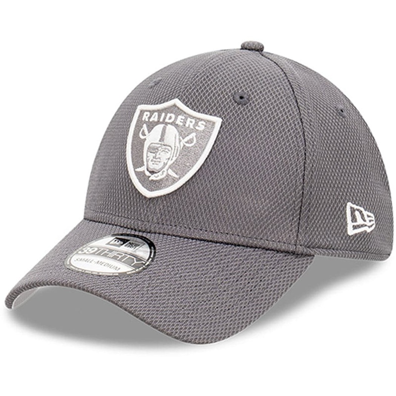 Las Vegas Raiders New Era NFL Graphite Diamond Era 39THIRTY Stretch Fit Hat – Grey