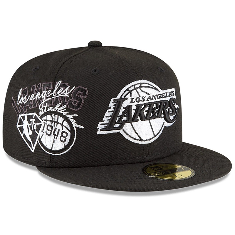Los Angeles Lakers New Era NBA 21-22 Back Half Monochrome 59FIFTY Fitted Hat – Black