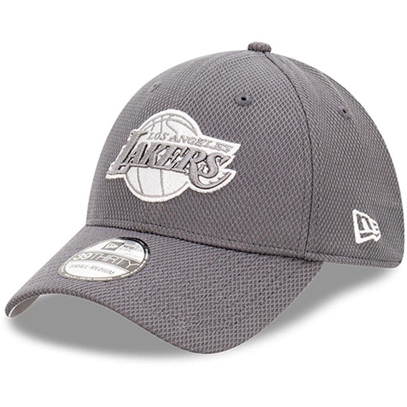Los Angeles Lakers New Era NBA Graphite Diamond Era 39THIRTY Stretch Fit Hat – Grey