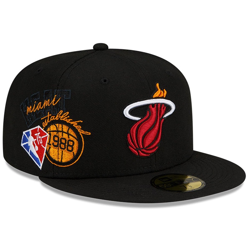 Miami Heat New Era NBA 21-22 Back Half 59FIFTY Fitted Hat – Black