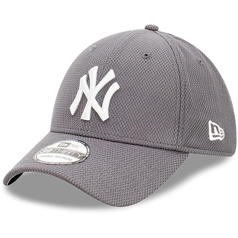New York Yankees New Era MLB Graphite Diamond Era 39THIRTY Stretch Fit Hat – Grey