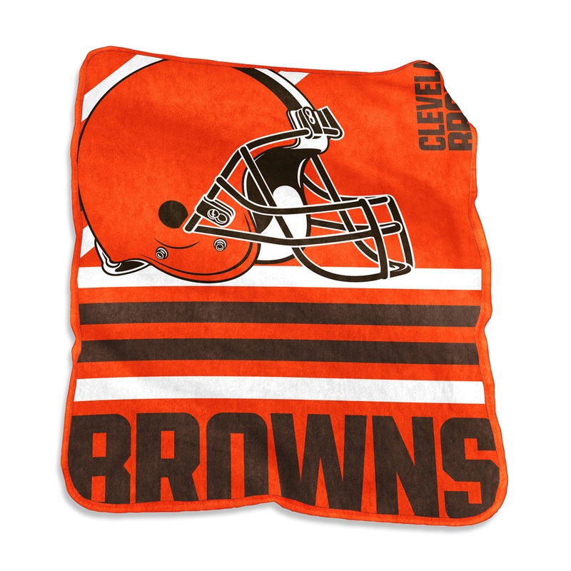NFL Cleveland Browns Logo Brands 50×60 Raschel Blanket