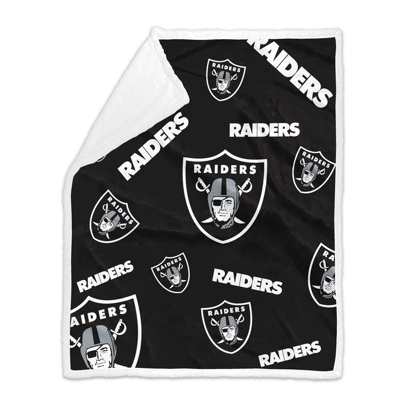 NFL Las Vegas Raiders Logo Brands 50×60 Sherpa