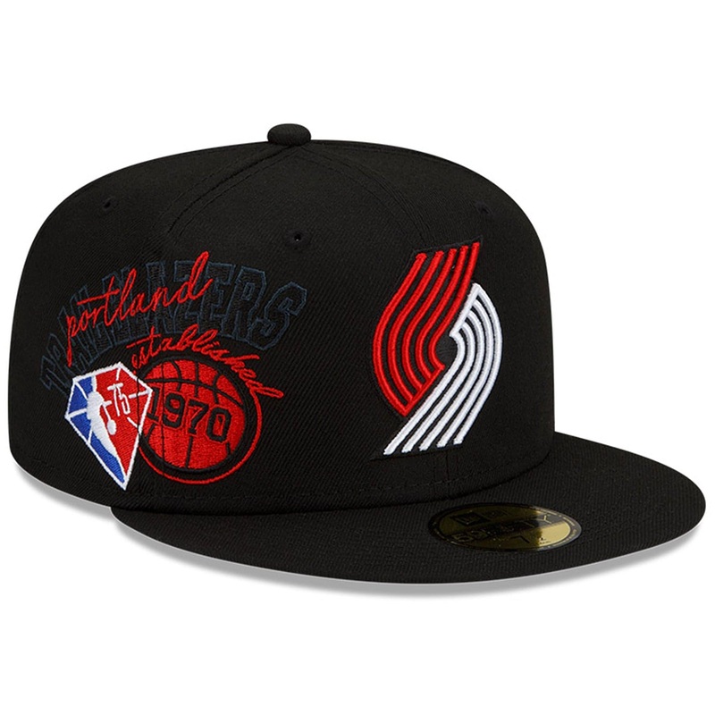 Portland Trail Blazers New Era NBA 21-22 Back Half 59FIFTY Fitted Hat – Black