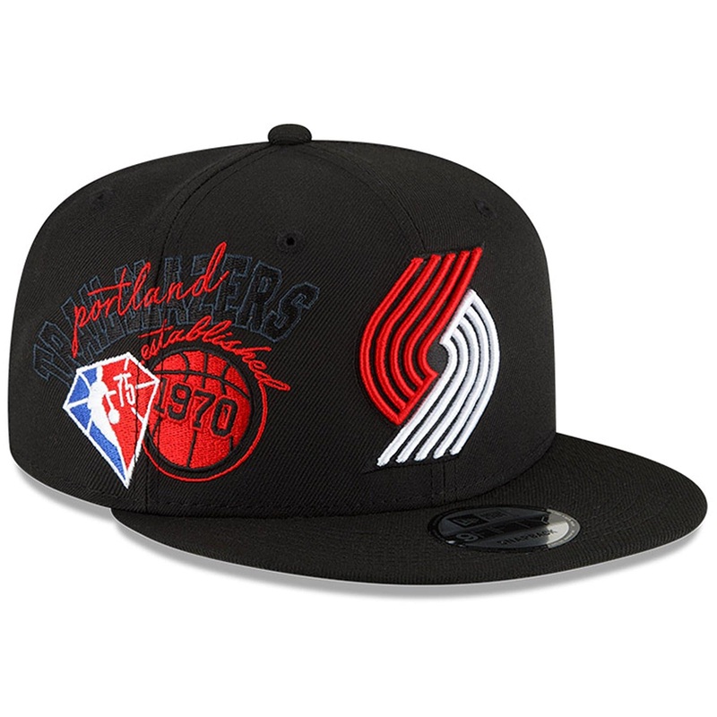 Portland Trail Blazers New Era NBA 21-22 Back Half 9FIFTY Snapback Hat – Black