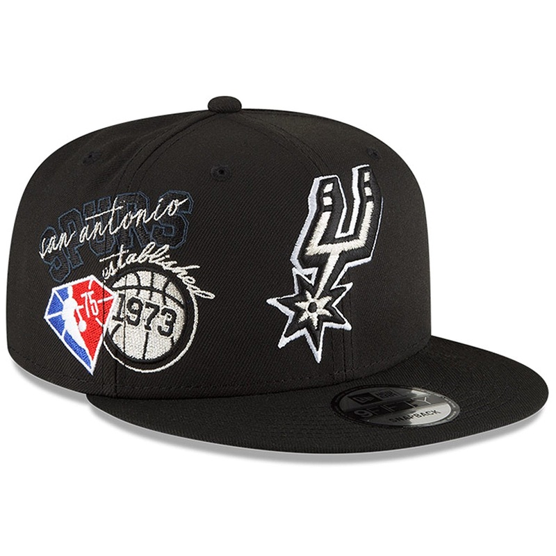 San Antonio Spurs New Era NBA 21-22 Back Half 9FIFTY Snapback Hat – Black