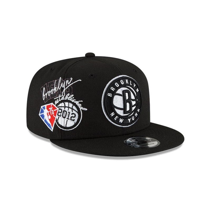 Youths Brooklyn Nets New Era NBA 21-22 Back Half 9FIFTY Snapback Hat – Black