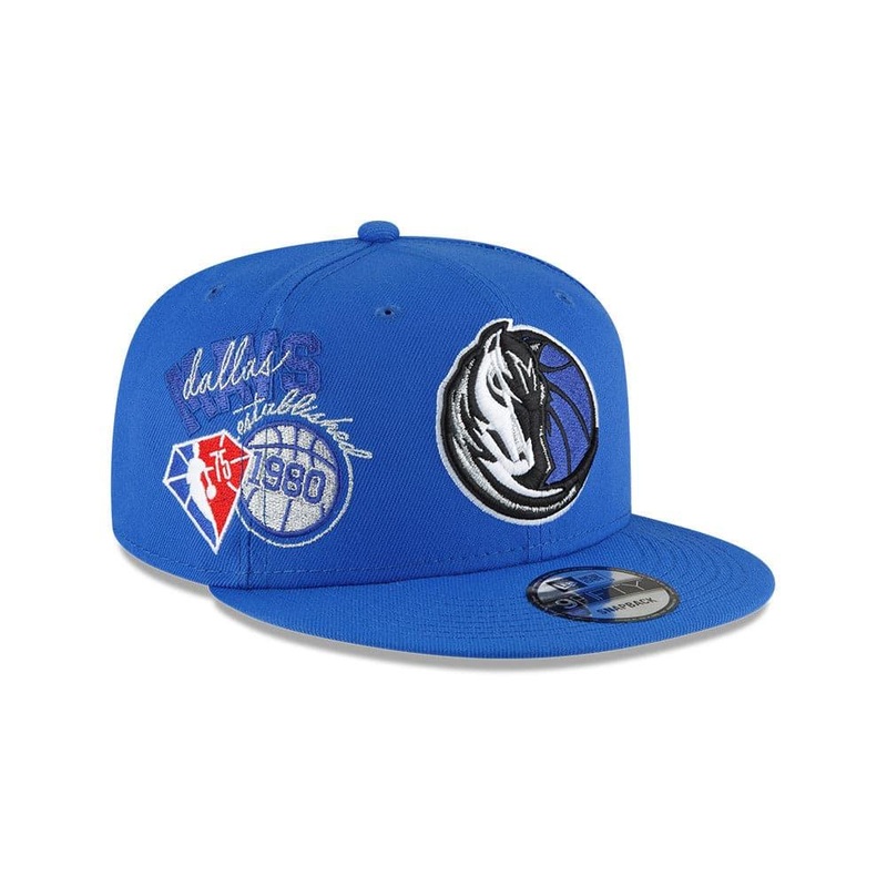 Youths Dallas Mavericks New Era NBA 21-22 Back Half 9FIFTY Snapback Hat – Blue