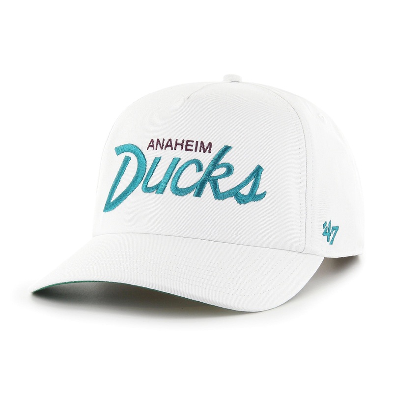 Anaheim Mighty Ducks 47 NHL Script Nantasket Pre-Curved Snapback Hat – White