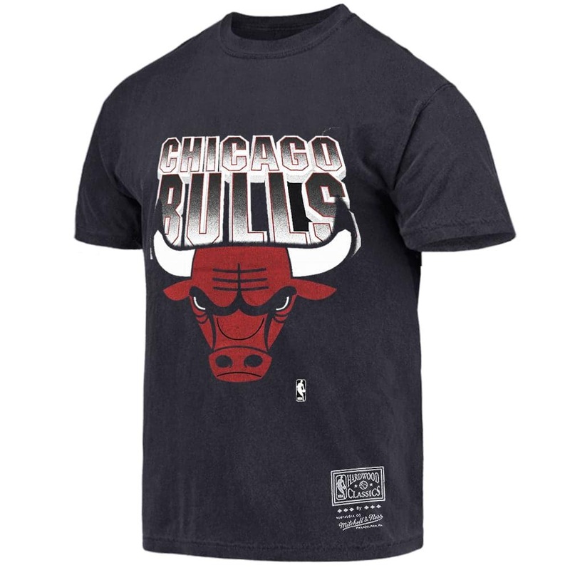 Chicago Bulls Mitchell & Ness NBA Block Blur Vintage T-Shirt – Faded Black