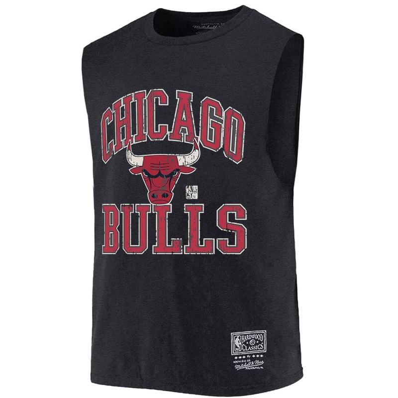 Chicago Bulls Mitchell & Ness NBA HWC Ivy Arch Vintage Muscle T-Shirt – Faded Black
