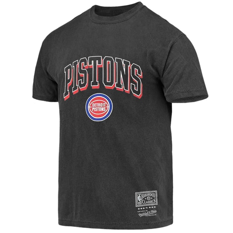 Detroit Pistons Mitchell & Ness NBA Keyline Vintage T-Shirt – Faded Raven