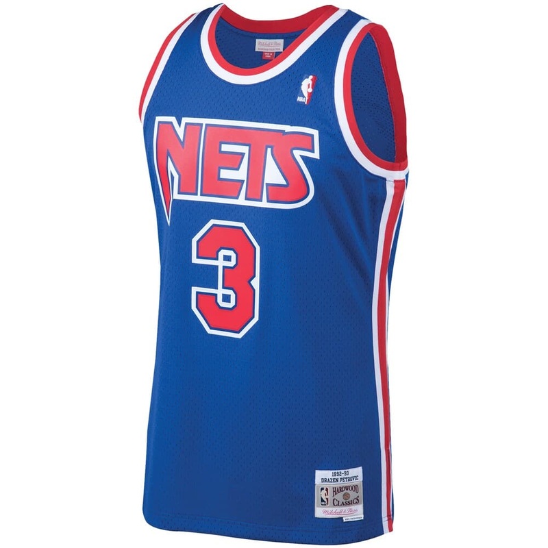 Drazen Petrovic Brooklyn Nets Mitchell & Ness NBA 92-93 Road Swingman Jersey – Blue