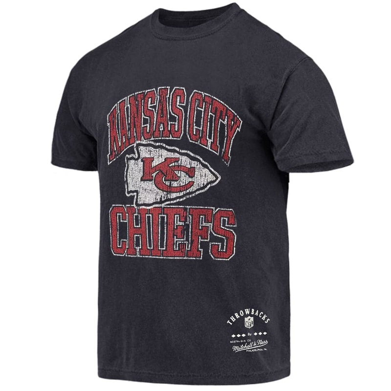 Kansas City Chiefs Mitchell & Ness NFL Ivy Arch Vintage T-Shirt – Faded Black