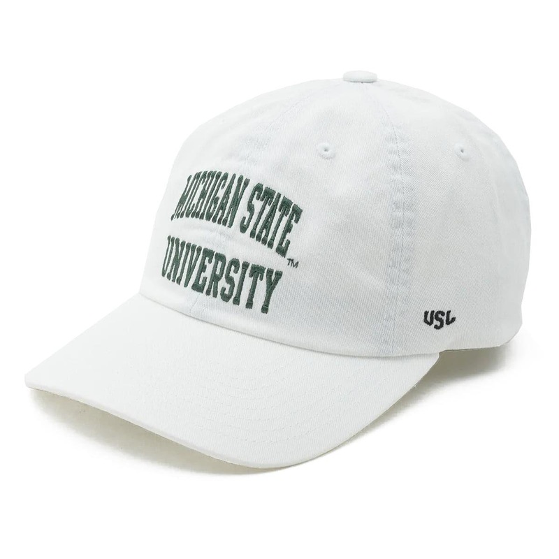 Michigan State Spartans USL NCAA Pastel Arch Dad Hat – Vintage White