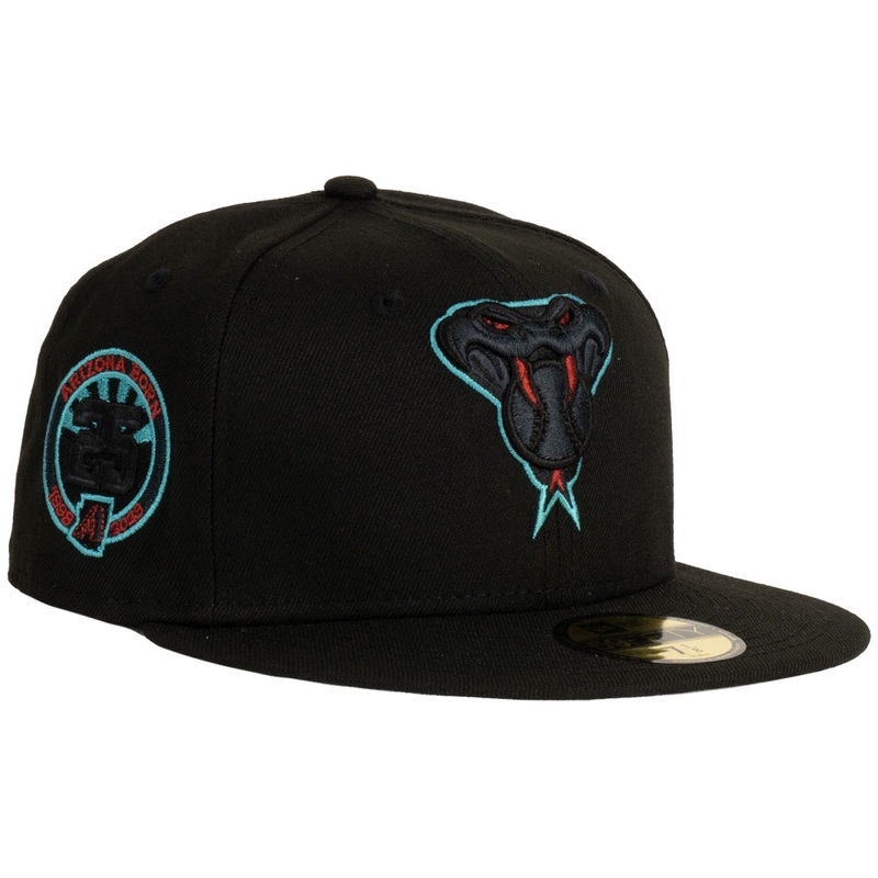 MLB Arizona Diamondbacks New Era Red Eye Teal Fangs 25th Anniversary 59FIFTY Fitted Hat – Black