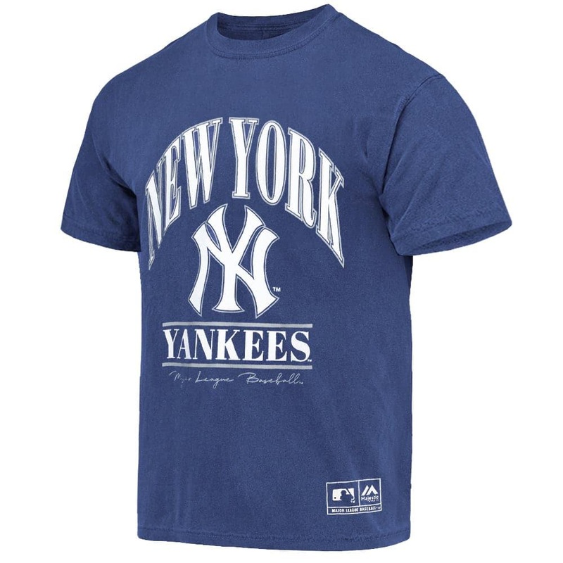 New York Yankees Majestic MLB Arch Vintage T-Shirt – Faded Navy