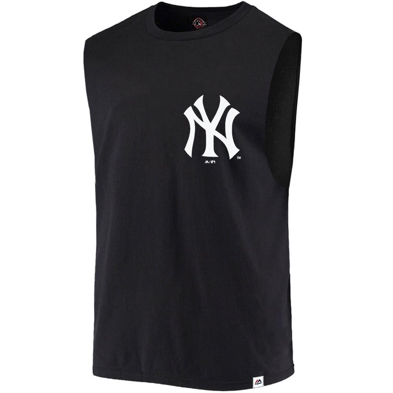 New York Yankees Majestic MLB Yisser Sleeveless Muscle T-Shirt – Black