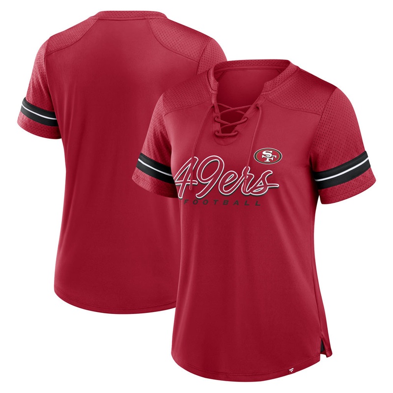 NFL San Francisco 49ers Fanatics Women’s Play Script Lace-Up Top