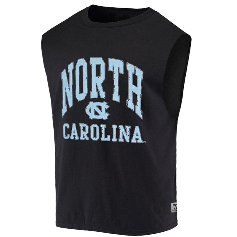 North Carolina Tar Heels USL NCAA Arch Oversized Vintage Muscle T-Shirt – Faded Black