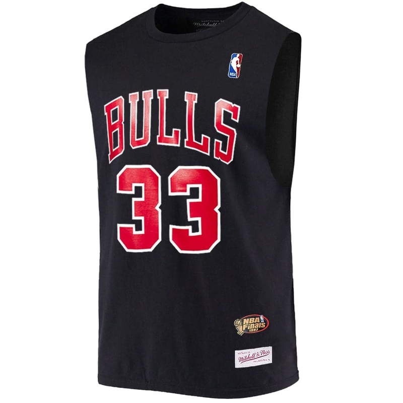 Scottie Pippen Chicago Bulls Mitchell & Ness NBA Name Number Muscle T-Shirt – Black
