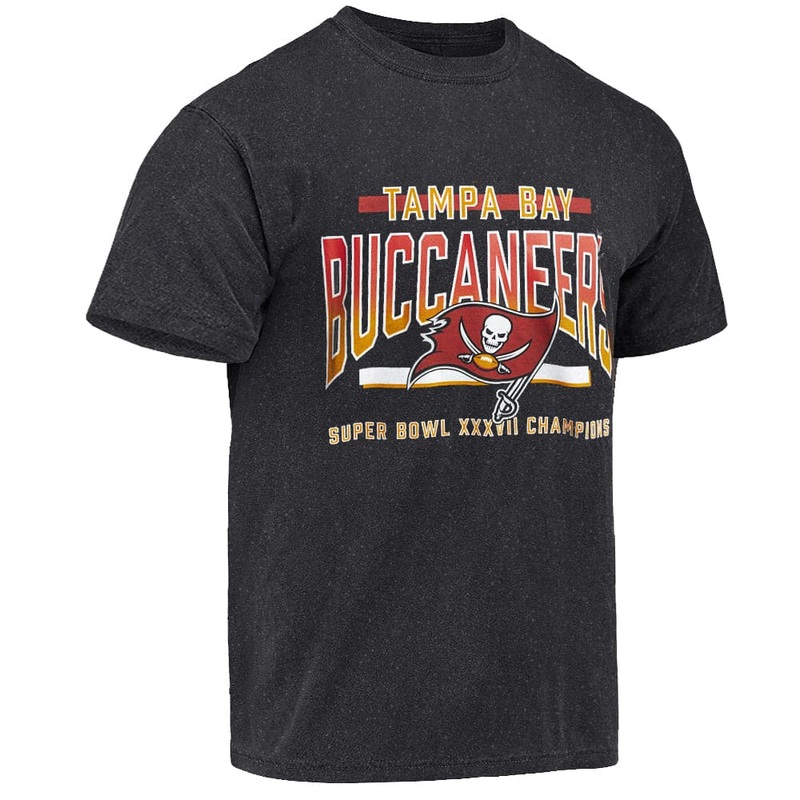 Tampa Bay Buccaneers Majestic NFL Super Bowl XXXVII Champs Vintage T-Shirt – Washed Black