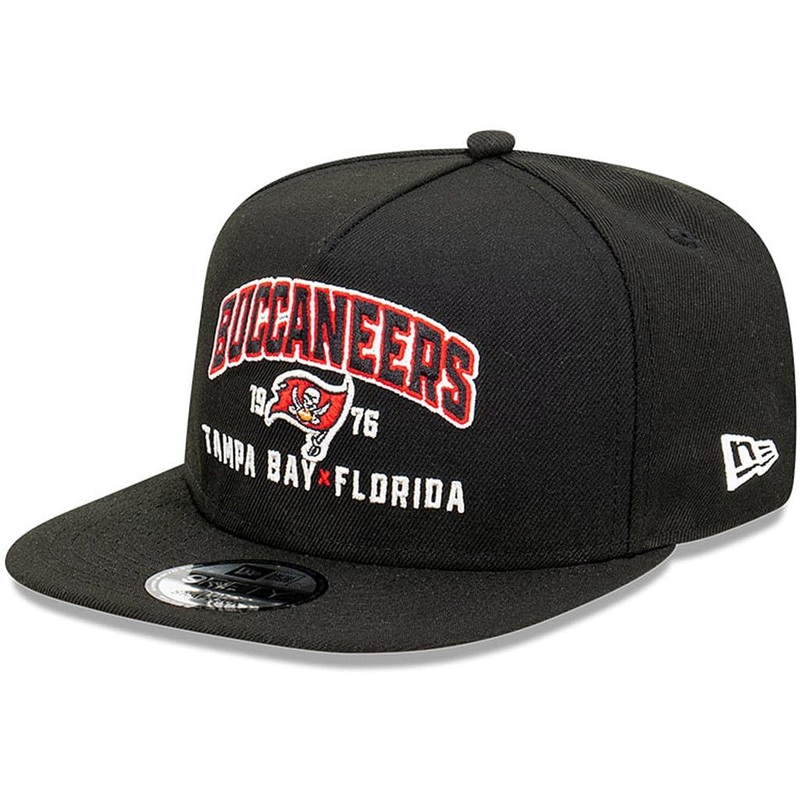 Tampa Bay Buccaneers New Era NFL Arch Script 9FIFTY OF A-Frame Snapback Hat – Black
