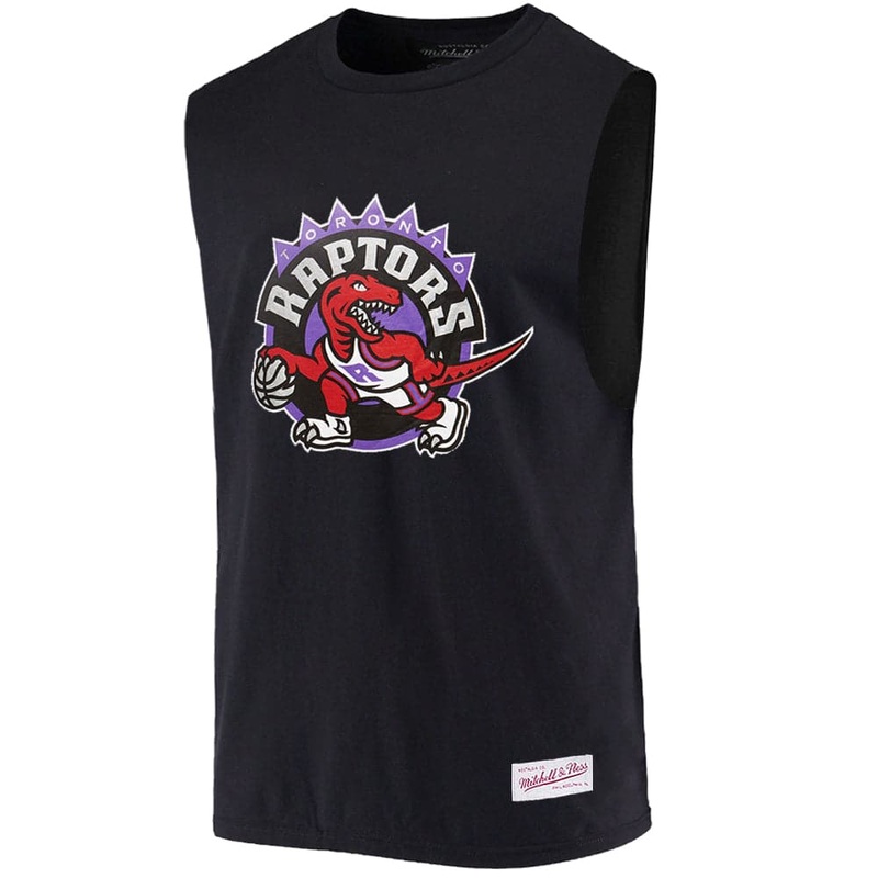 Toronto Raptors Mitchell & Ness NBA HWC Retro Logo Sleeveless Muscle T-Shirt – Black