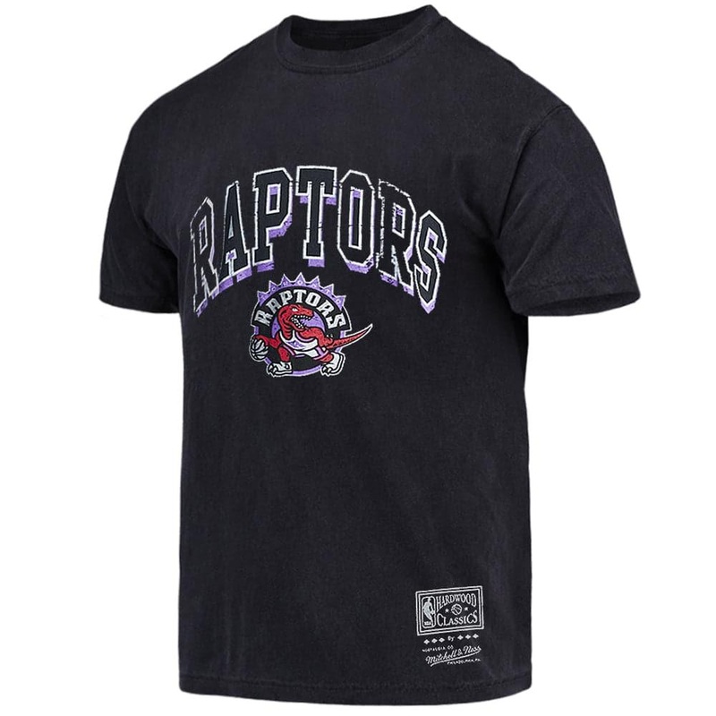Toronto Raptors Mitchell & Ness NBA Keyline Vintage T-Shirt – Faded Black