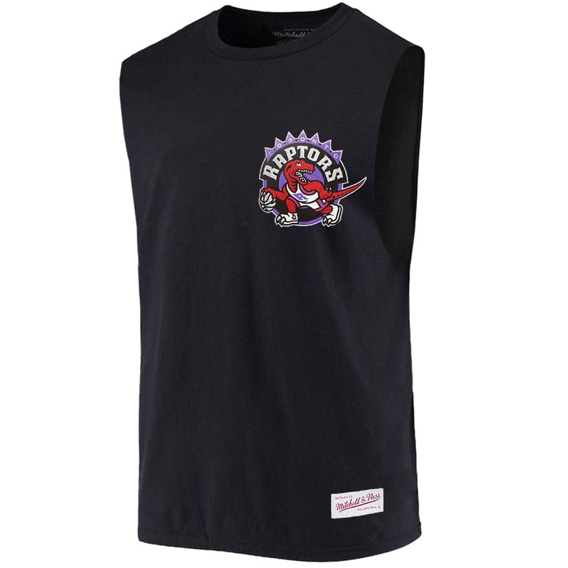 Toronto Raptors Mitchell & Ness NBA Retro Repeat Sleeveless Muscle T-Shirt – Black