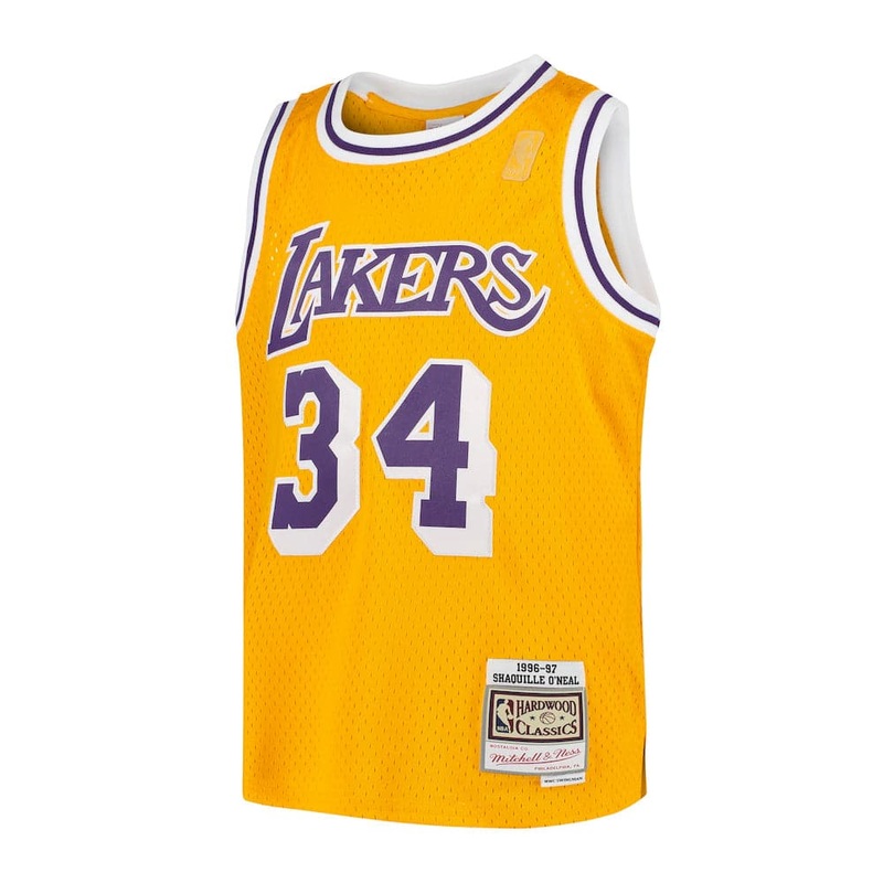 Youths Shaquille O’Neal Los Angeles Lakers Mitchell & Ness NBA 96-97 Swingman Jersey – Gold
