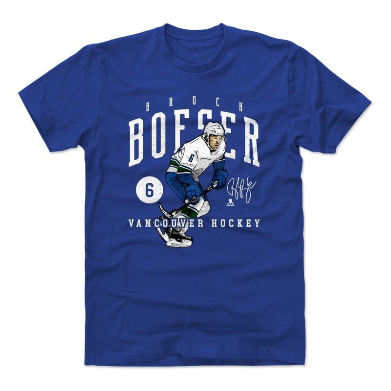 Brock Boeser Vancouver Canucks 500 Level NHL Game T-Shirt – Blue