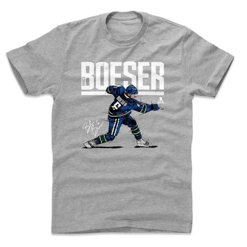 Brock Boeser Vancouver Canucks 500 Level NHL Hyper T-Shirt – Heather Grey