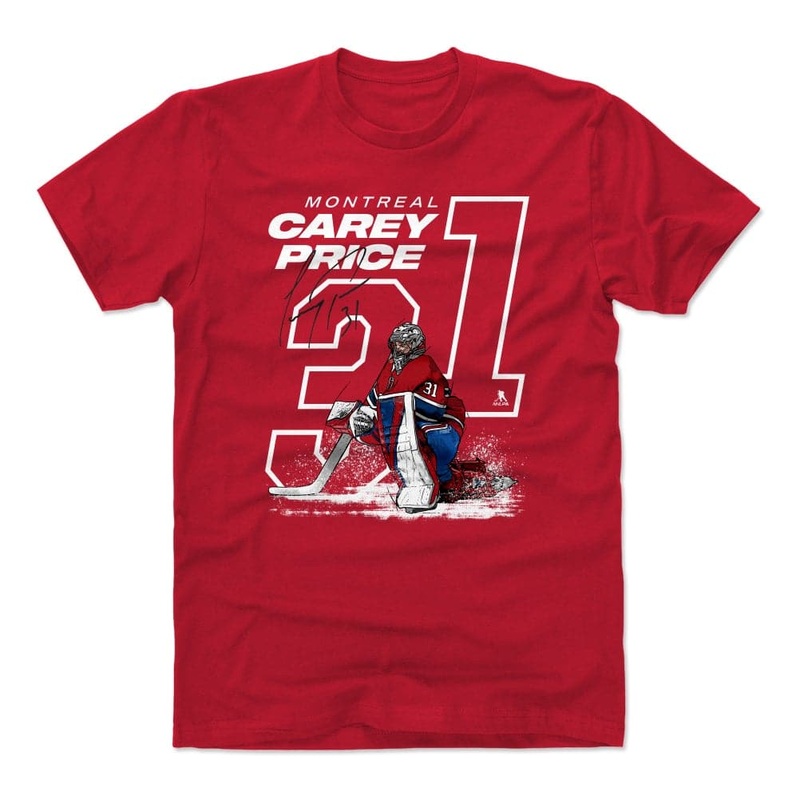 Carey Price Montreal Canadiens 500 Level NHL Outline T-Shirt – Red