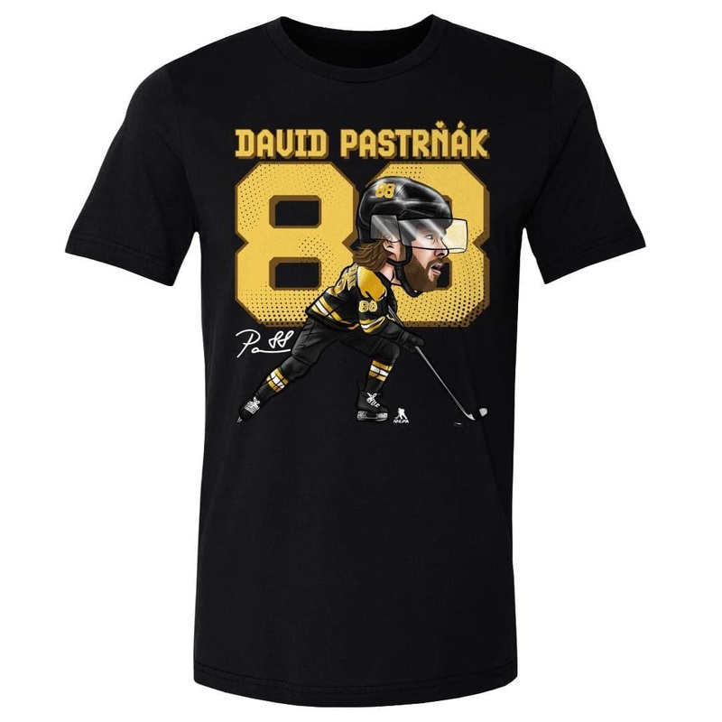 David Pastrnak Boston Bruins 500 Level NHL Cartoon T-Shirt – Black