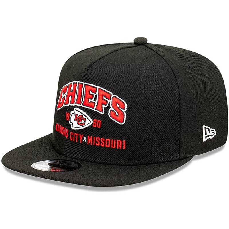 Kansas City Chiefs New Era NFL Arch Script 9FIFTY OF A-Frame Snapback Hat – Black