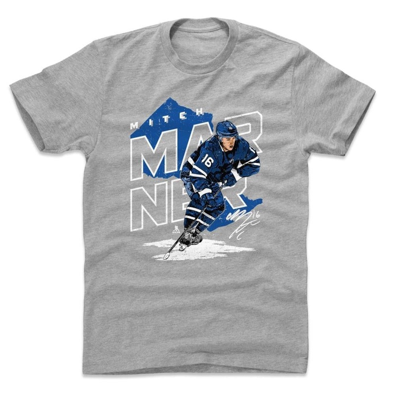 Mitch Marner Toronto Maple Leafs 500 Level NHL Map T-Shirt – Heather Grey