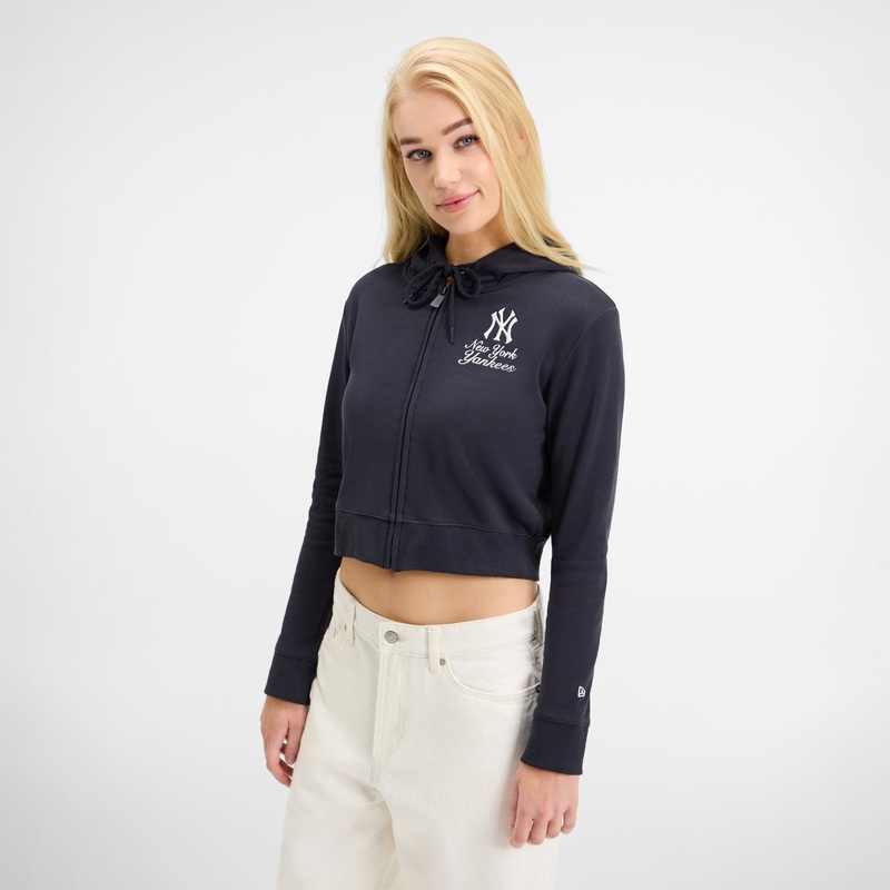 New York Yankees Game Day Cropped Women’s Zipper Hoodie