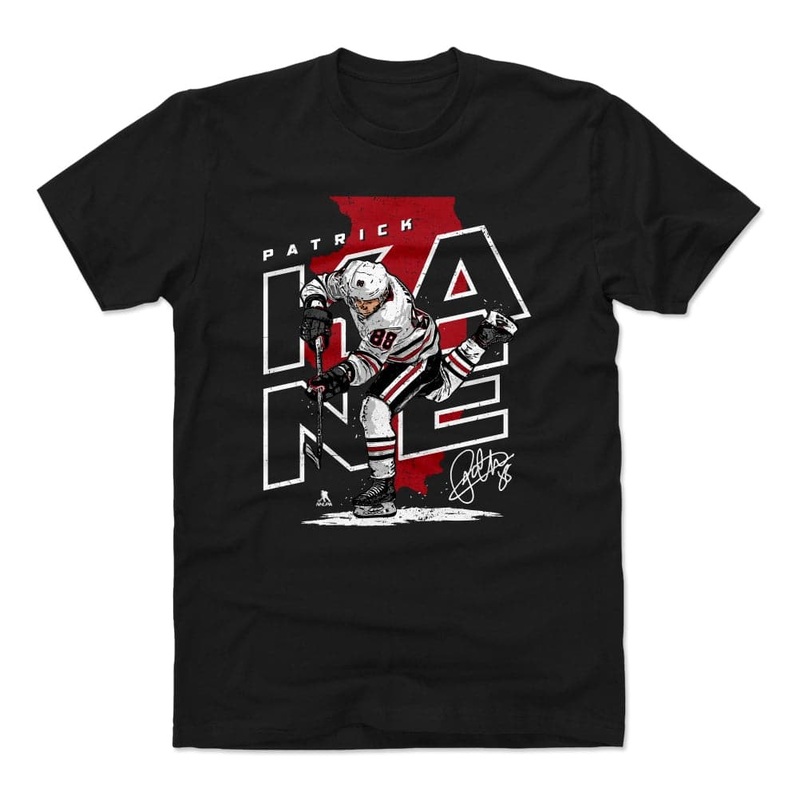 Patrick Kane Chicago Blackhawks 500 Level NHL Map T-Shirt – Black