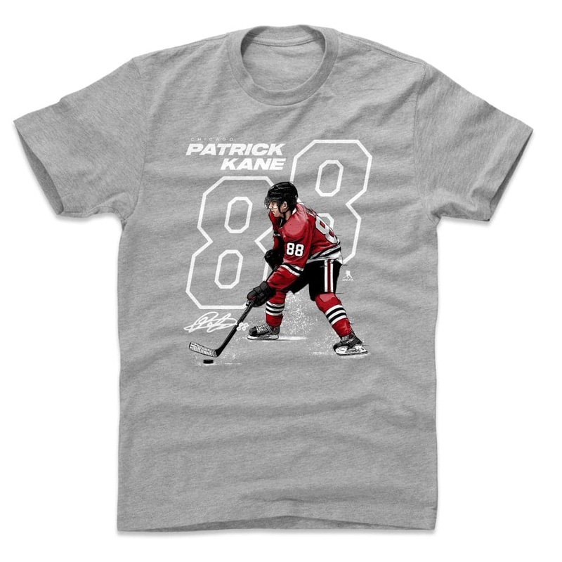 Patrick Kane Chicago Blackhawks 500 Level NHL Offset T-Shirt – Heather Grey