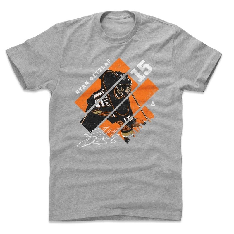 Ryan Getzlaf Anaheim Ducks 500 Level NHL Stripes T-Shirt – Heather Grey