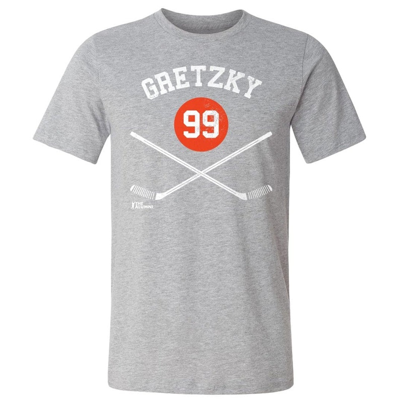 Wayne Gretzky Edmonton Oilers 500 Level NHL Sticks T-Shirt – Heather Grey